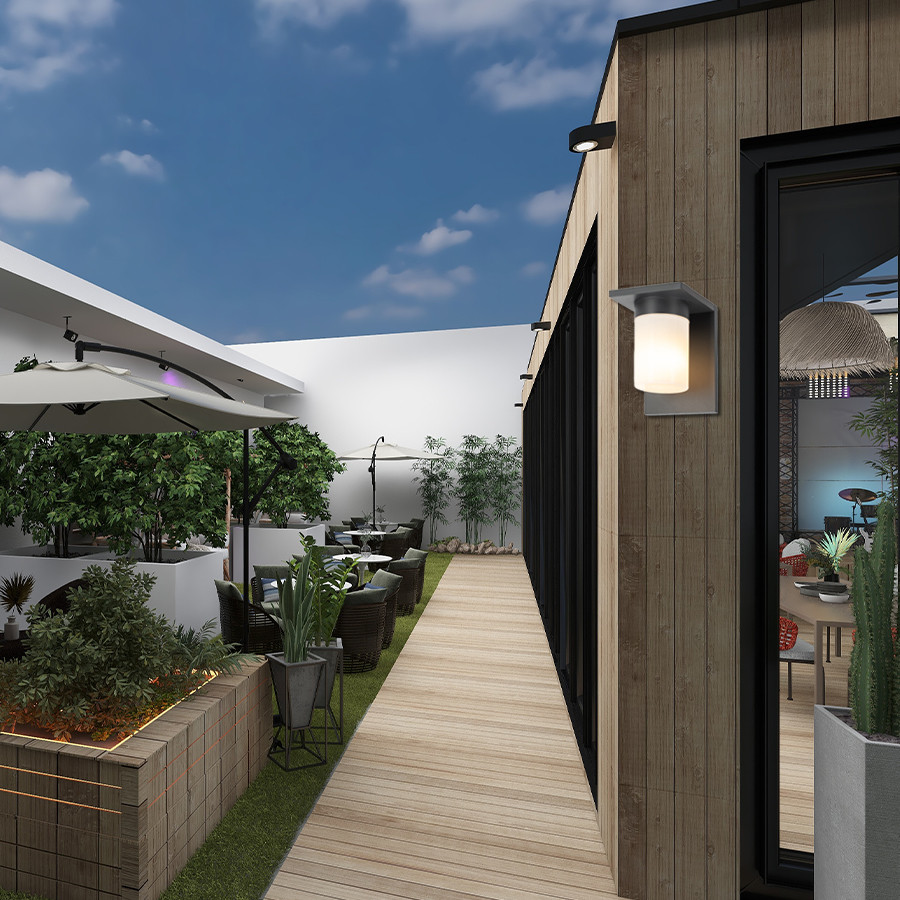 Vrtna lampa zidna Solis ML-1702-1W Opal