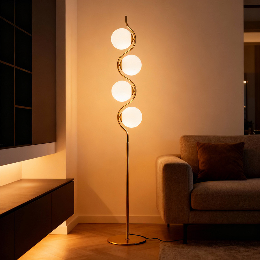 Podna lampa Galloway ML-9343-4F Zlatna