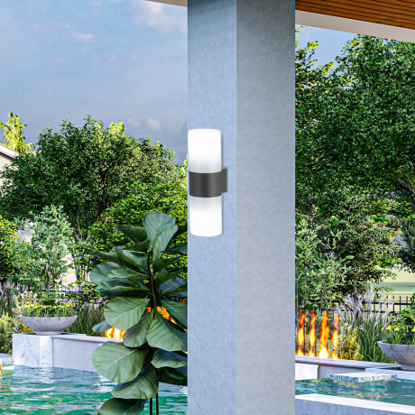 Vrtna lampa zidna Solis ML-0602-2W Opal