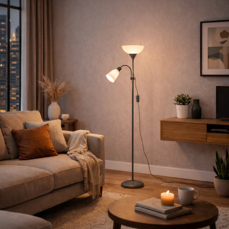 Podna lampa E-light Hester EL-028-2F Siva